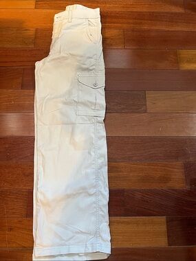 American Eagle Outfitters Cream Wide Leg Cargo Pants